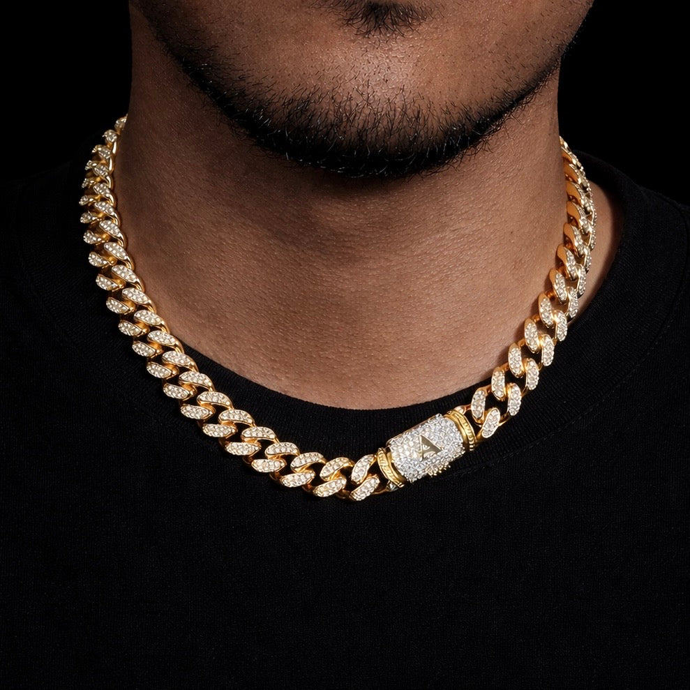 12mm Iced Miami Cuban — Signature | Diamond Letter Clasp – ICED OUT