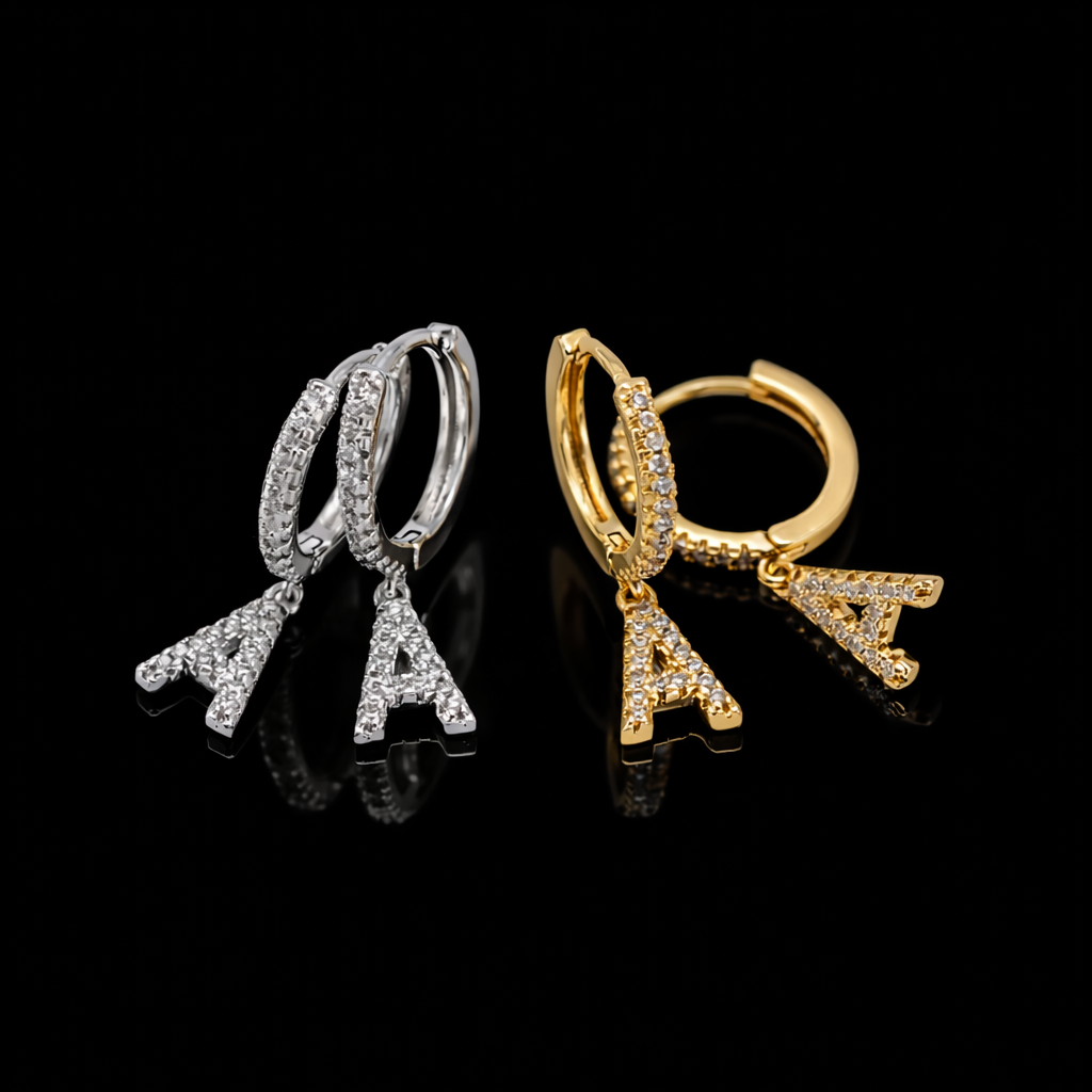 Iced out Letter Earrings