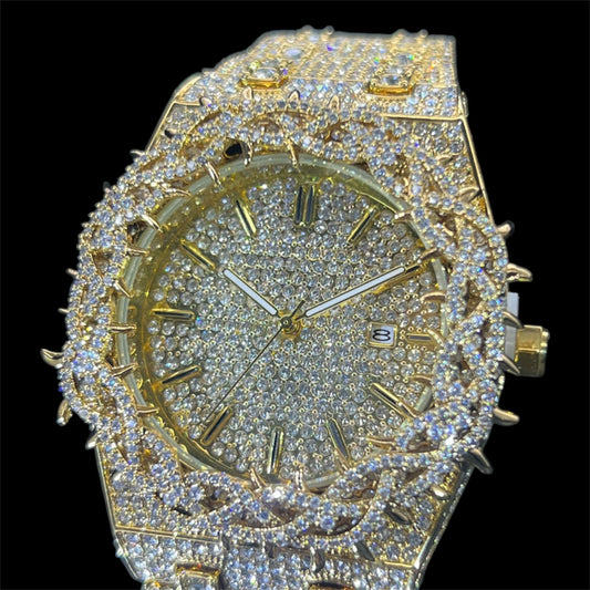 Royal Thorne 44mm – Fully Iced Goud Verguld Horloge