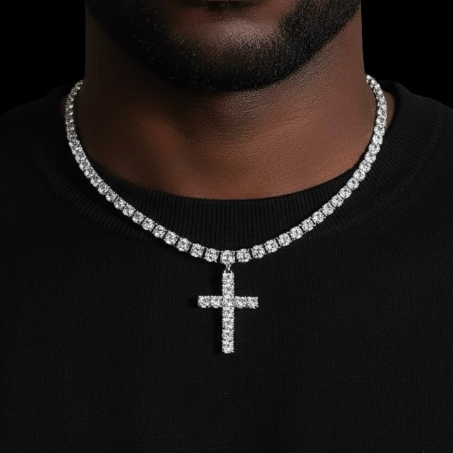 4–6mm Iced Cross Tennis Chain – ICED OUT