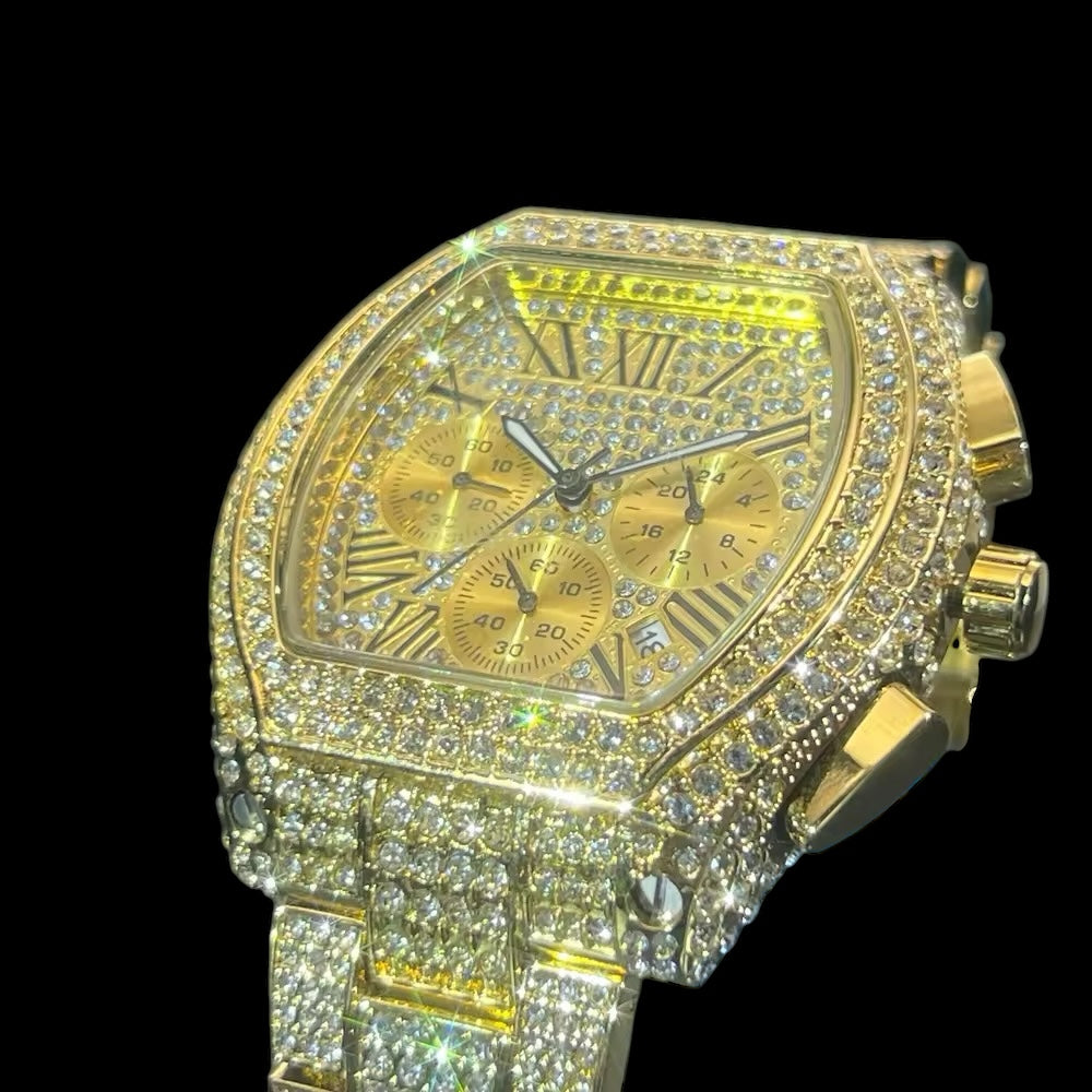 Roadster 44mm – Fully Iced Gold-Plated Watch