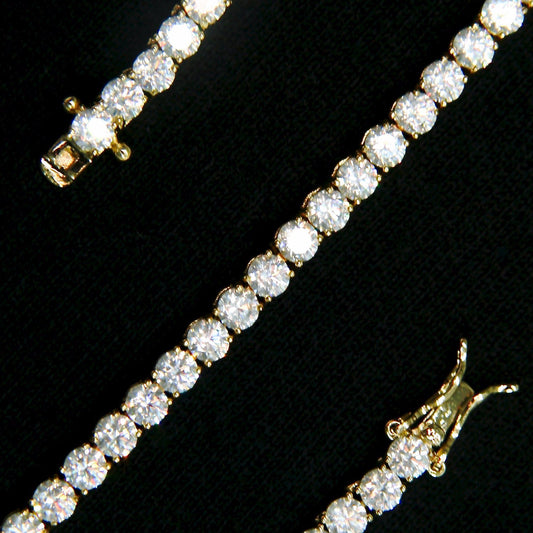 CHAINE DE TENNIS PLAQUE OR 4MM