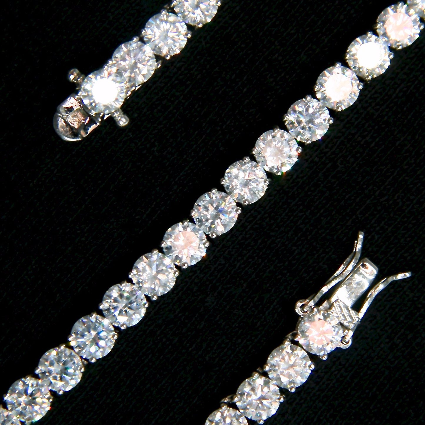 COLLIER TENNIS RAS DE COU PLAQUÉ OR BLANC 4MM