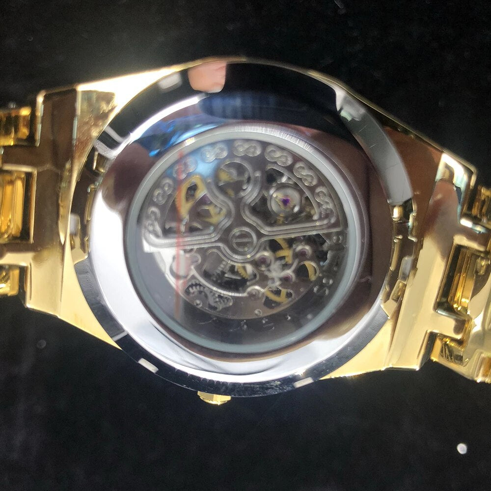 Montre Royal Baguette automatique entièrement plaquée or glacé
