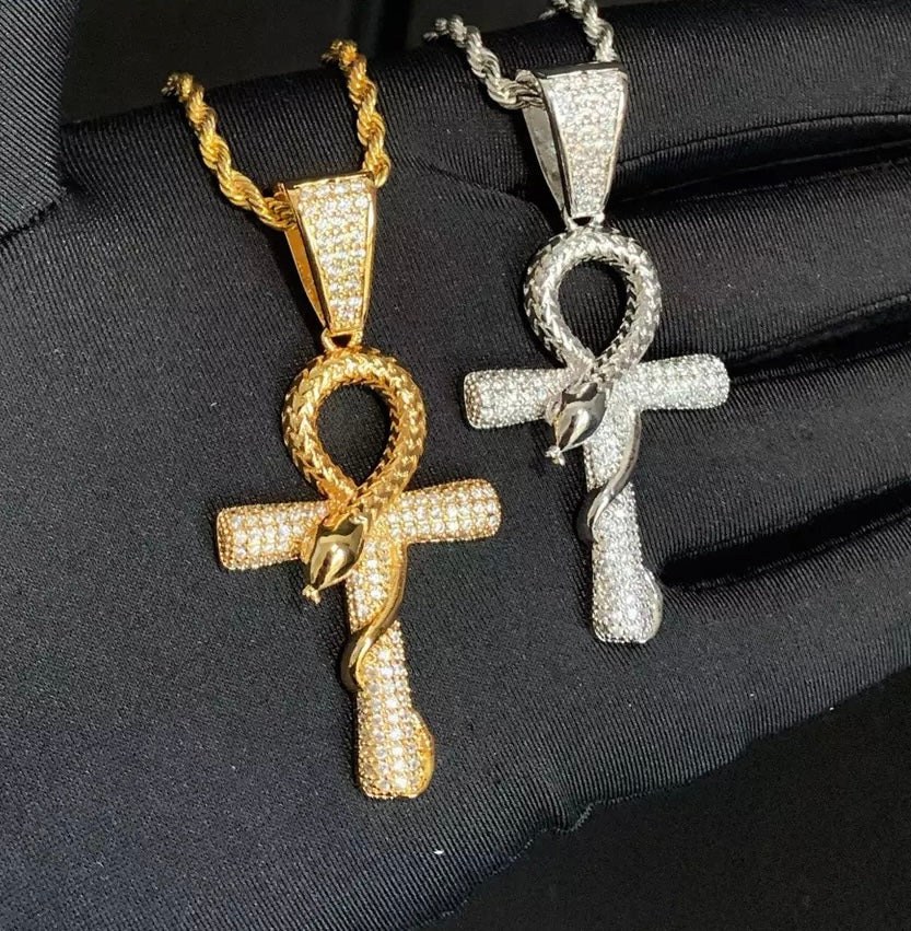 Serpent Ankh Cross Pendant