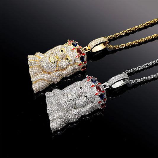 Jezus Hanger met Robijn en Saffier stenen