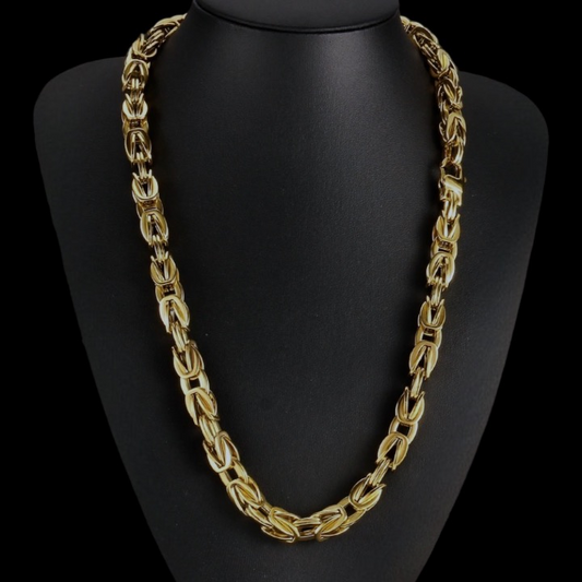 10mm diamanten gouden koningsketting heren