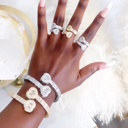 Two Sparkling Hearts Bracelet