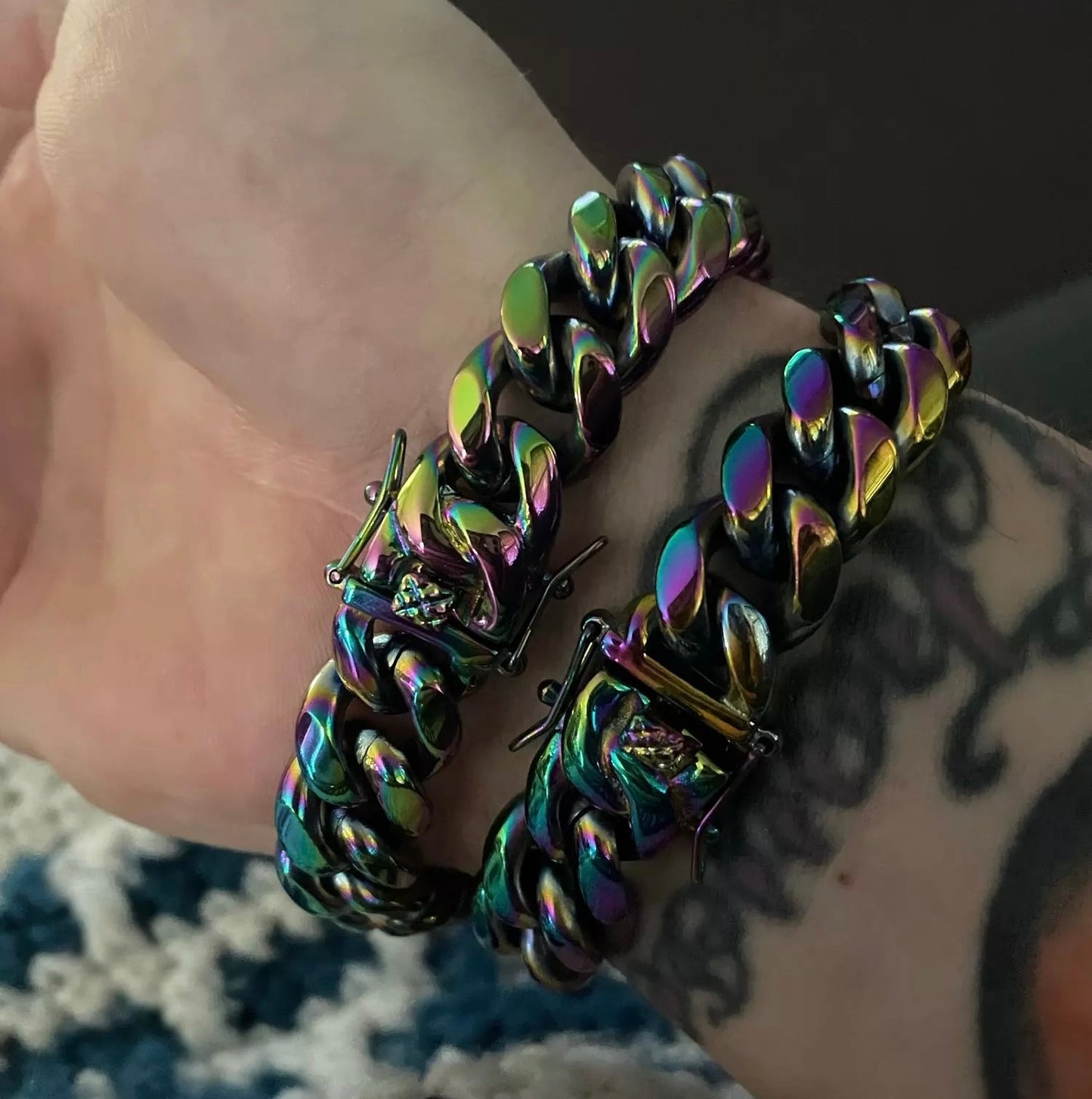 Bracelet Cubain Néo Chrome 14mm