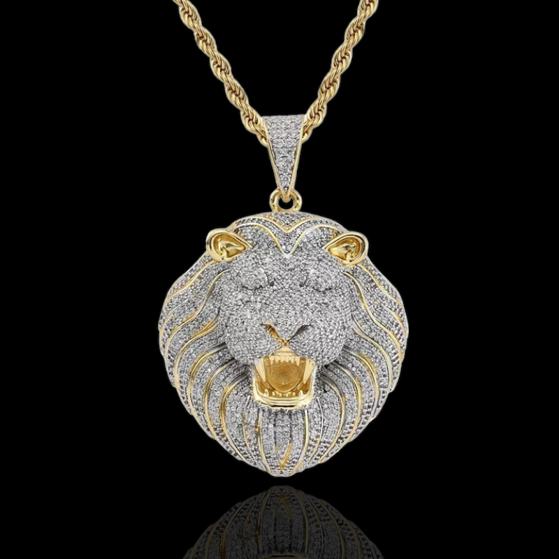 Pendentif Tête de Lion Iced Out Premium