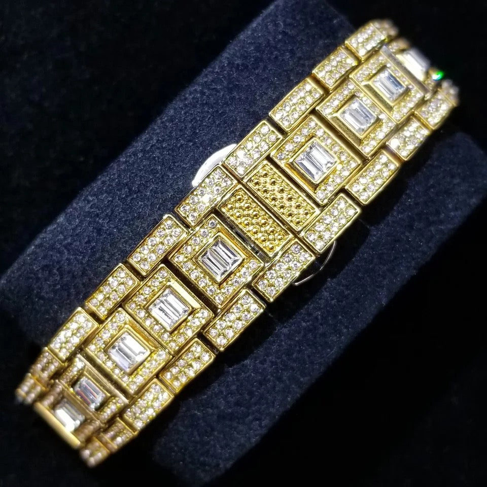 Montre Day-Date en diamant plaqué or