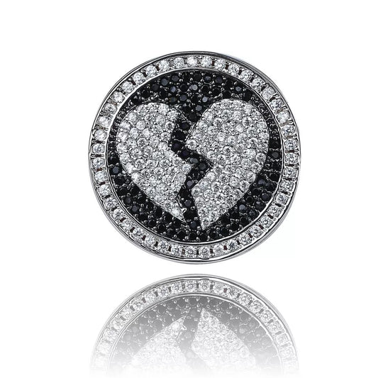 Iced Out Broken Heart Ring