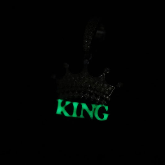 Silver Moissanite Diamond Crown Pendant