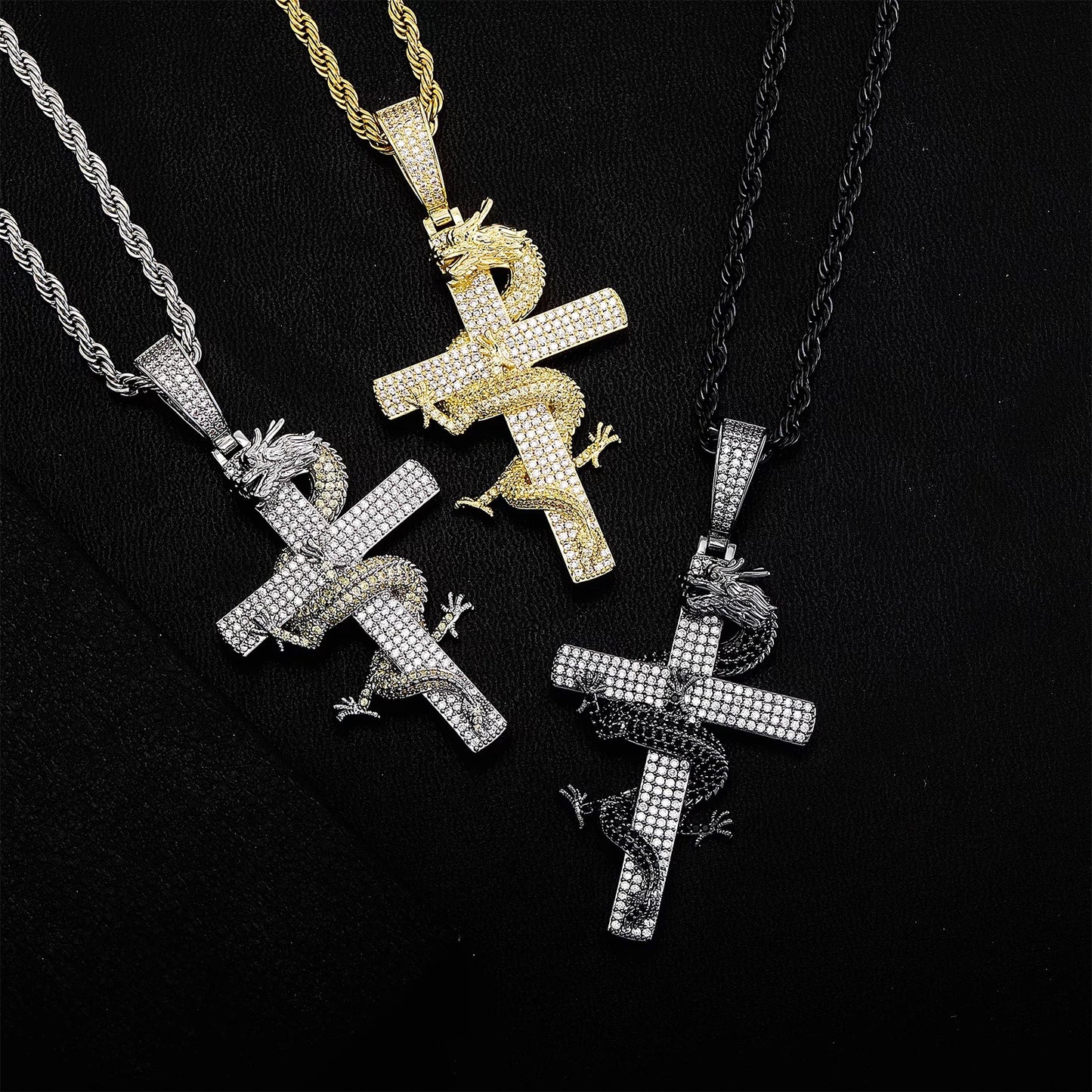 Pendentif croix Ankh glacé