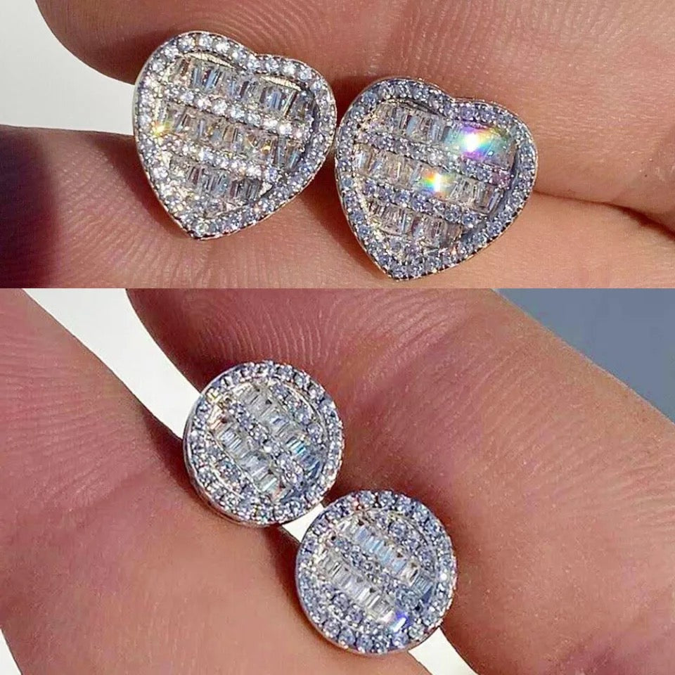 Boucles d'oreilles rondes glacées 11 mm