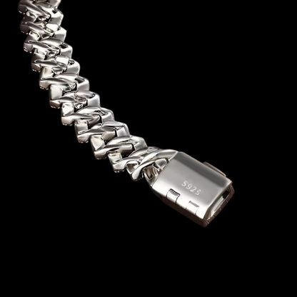 8mm Moissanite Diamond S-Link Cuban Bracelet