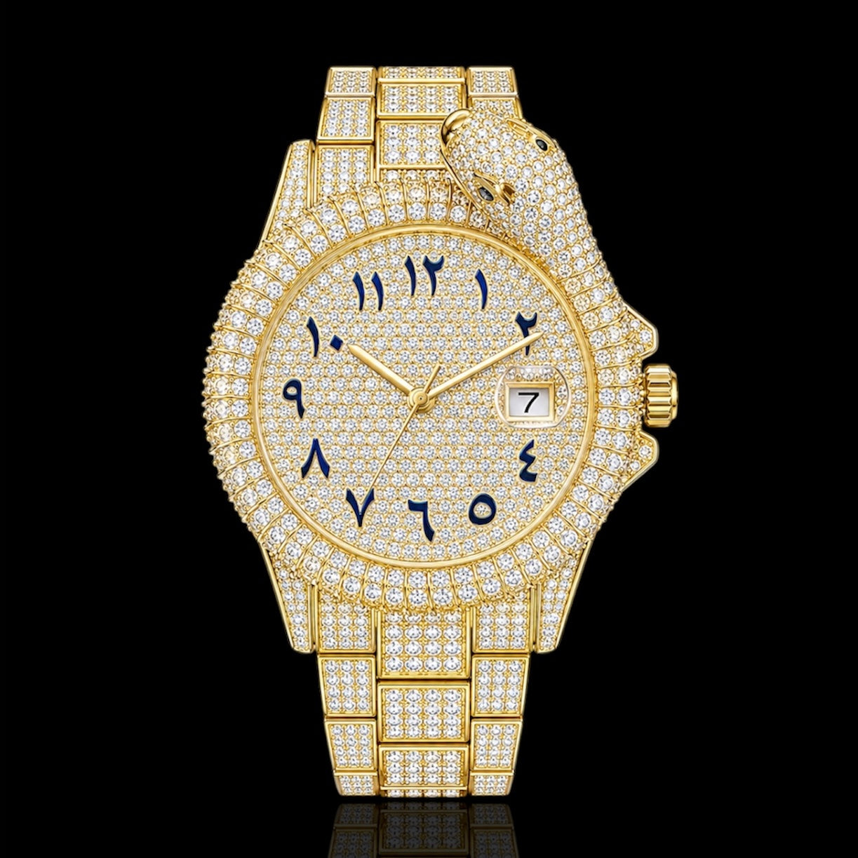 King Cobra 42mm – Iced Out Gold-Plated Watch
