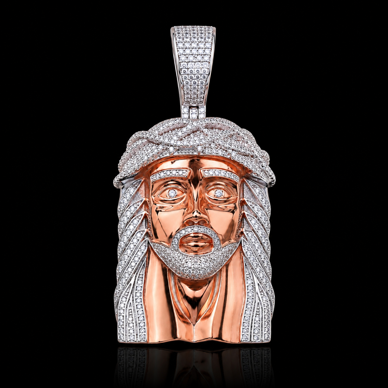 Rose Face Jesus Pendant