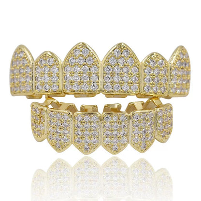 6/6 ICED OUT Royal Grillz – Gold Plated