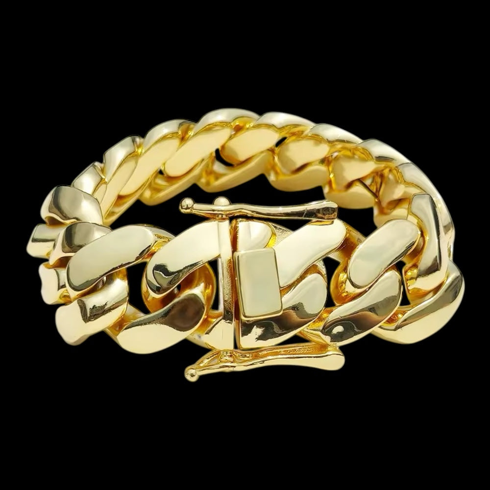 24mm Gold Plated Cuban Bracelet