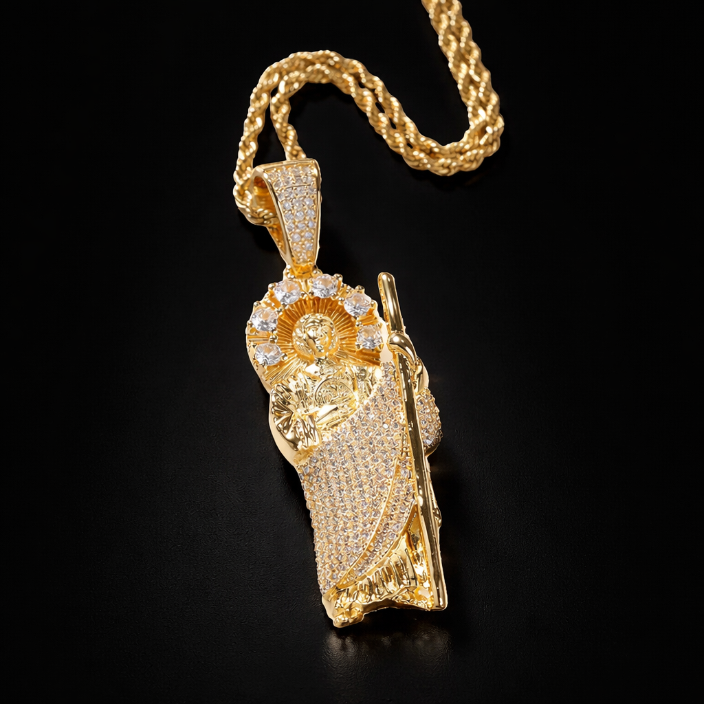 Saint Jude gold chain iced 