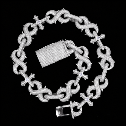 14mm Diamond Infinity Cross Cuban Chain
