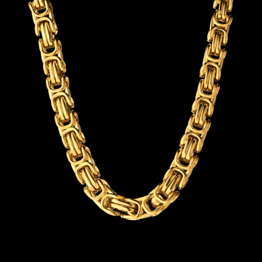 Gouden 6mm koningsketting zonder diamanten – klassieke heren ketting