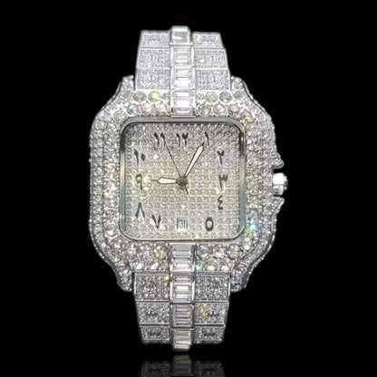 Iced Out Arabic King Square Horloge