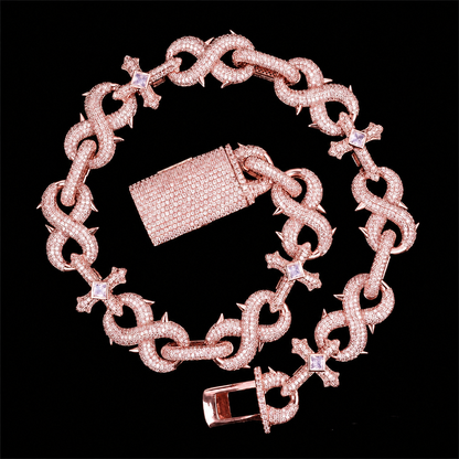 14mm Diamond Infinity Cross Cuban Chain