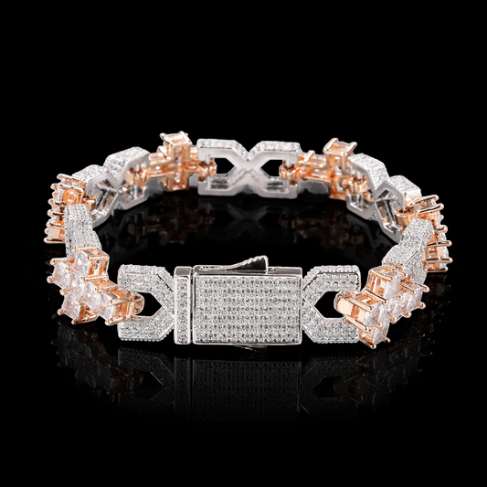 14mm Infinity X Cross Baguette Bracelet