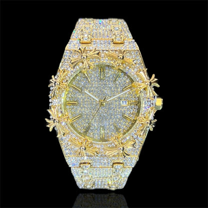 Royal Cross 44mm – Fully Iced Gold Plated Watch