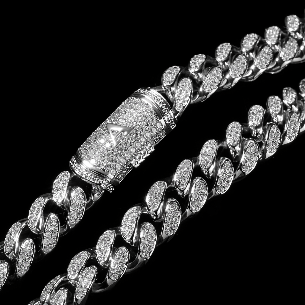 12mm Iced Miami Cuban Chain — Signature