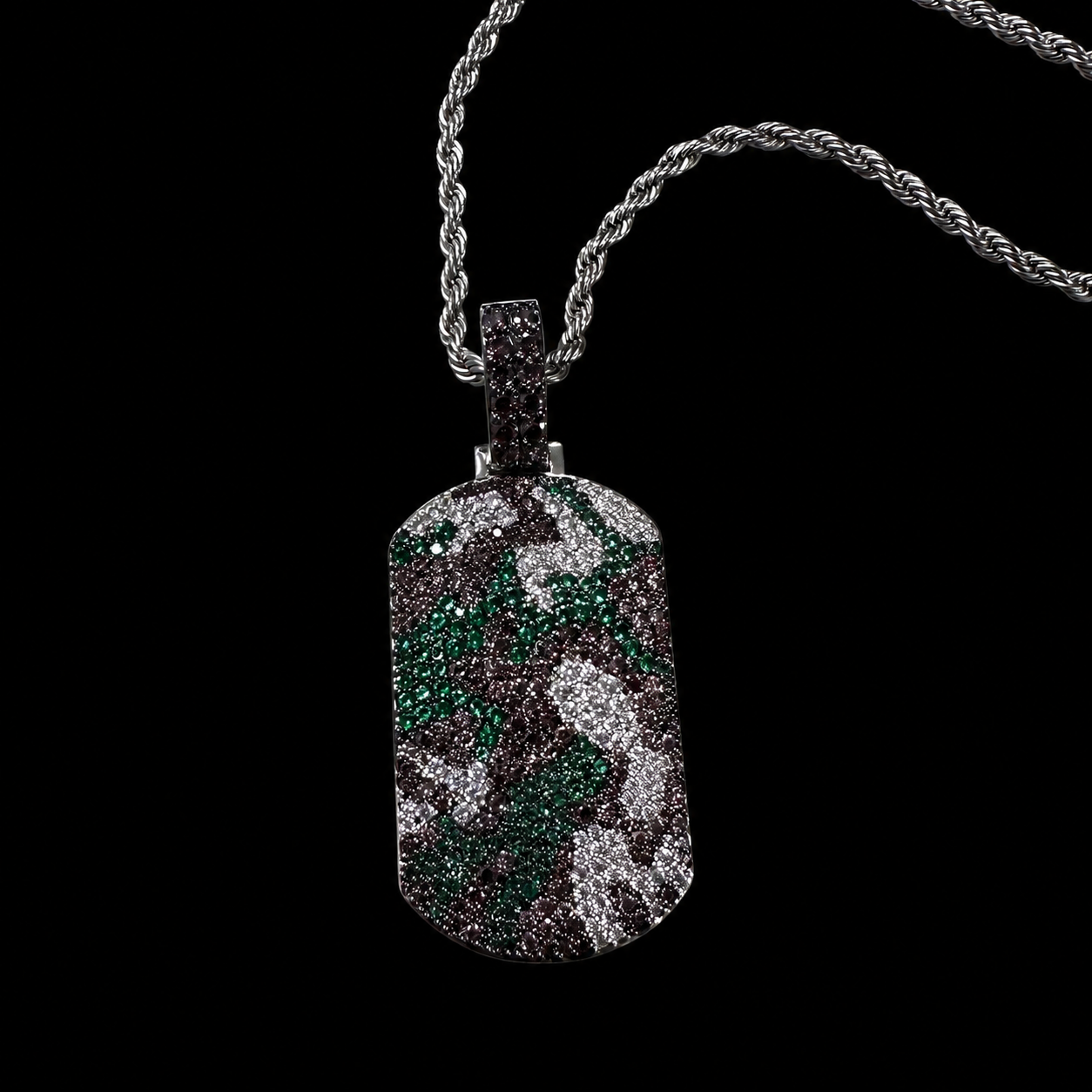 Camo Dog Tag Pendant