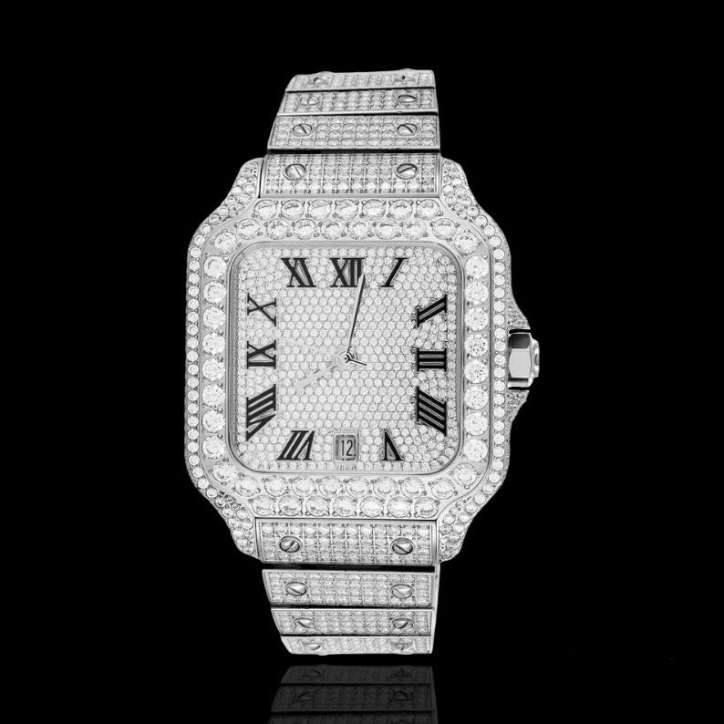 Moissanite Diamond King Square Watch