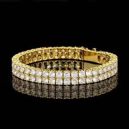 Bracelet Double Tennis Plaqué Or