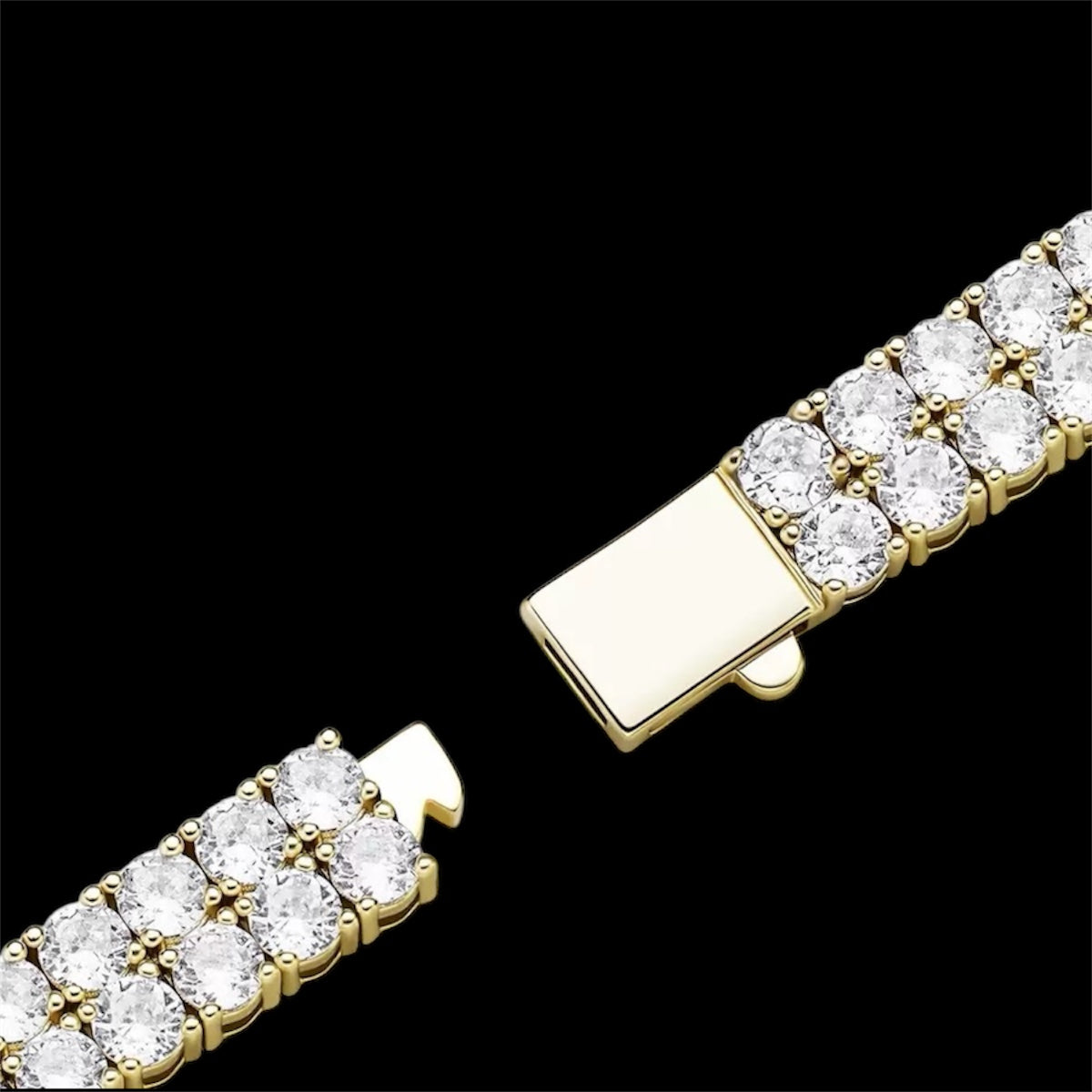 Bracelet Double Tennis Plaqué Or