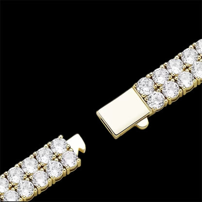 Bracelet Double Tennis Plaqué Or