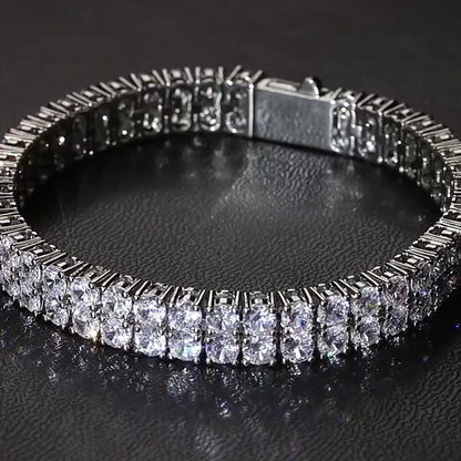 10mm White Gold Plated Double Row Tennis Bracelet