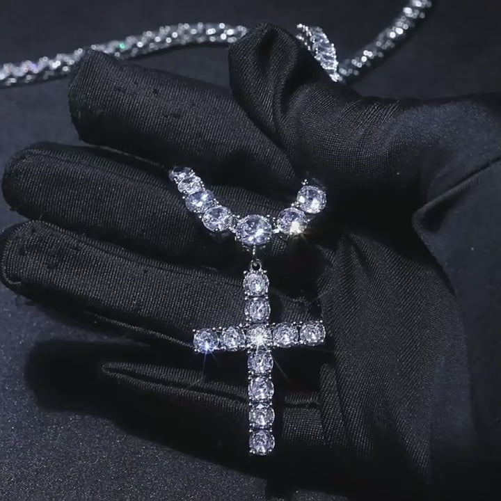 4–6mm Iced Cross Tennis Chain – ICED OUT