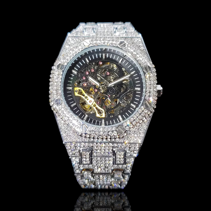 Montre Squelette Automatique Fully Iced Out